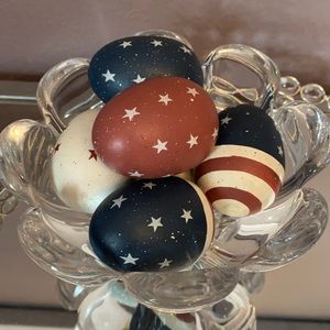 Patriotic Home Decor 6 Rustic Wood Eggs